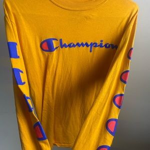 Men’s Small Long Sleeve Yellow Champion Tshirt